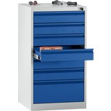 eurokraft basic Predalnik, jeklen, VxŠxG 900 x 500 x 500 mm, 7 predalov, barva predalov svetlo siva | Shoptok.si