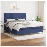 vidaXL Box spring postelja z vzmetnico modra 180x200 cm blag Cene