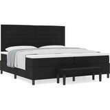  Krevet s kutijom s madracem i klupom Crna 200x200 cm Tkanina | shoptok.hr