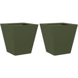 Maison Chic Vrtno korito - Greda - Cvetlični Lonec 2 kosa olivno zelena 30x30x30 cm jeklo, (21788707) Cene