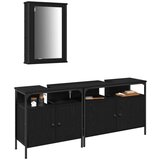  3-dijelni set namještaja za kupaonicu crna hrastovina konstruirano drvo | shoptok.hr