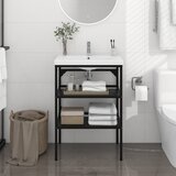 vidaXL Okvir za kupaonski umivaonik crni 59 x 38 x 83 cm željezni Cijene