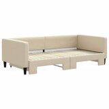  Dnevni krevet na razvlačenje krem 100 x 200 cm od tkanine | shoptok.hr