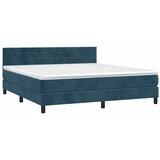  box spring s madracem LED tamnoplavi 160x200 cm baršun | shoptok.hr