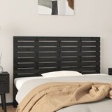  Zidno uzglavlje crni 126x3x63 cm od masivne borovine | shoptok.hr