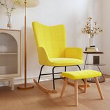  The Living Store Gugalni stol s stolčkom gorčično rumeno blago - Gugalni Stol S Stolčkom, (21445443) | Shoptok.si