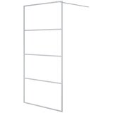 Pregrada za tuš srebrna 100 x 195 cm s prozirnim staklom ESG | Eponuda.ba
