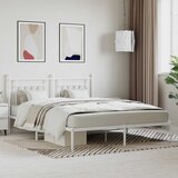  Metalni okvir za krevet s uzglavljem bijeli 160x200 cm | shoptok.hr