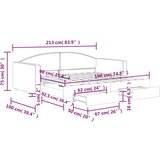 vidaXL Dnevni krevet na razvlačenje s ladicama crni 90x190 cm tkanina | shoptok.hr