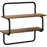  Zidna polica s 2 razine Dimljeni hrast 40 x 24 5 x 61 cm - Dimljeni hrast 40 cm 2 razine | shoptok.hr
