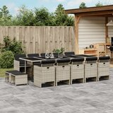 vidaXL 15-dijelni vrtni blagovaonski set s jastucima svijetlosivi | shoptok.hr
