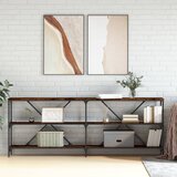 vidaXL Konzolna mizica dimljen hrast 200x30x75 cm inž. les in železo Cene