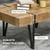  Klub stolić u industrijskom stilu 105 cm x 60 cm x 42 cm crni + smeđi | shoptok.hr