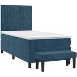 Box spring krevet s madracem tamnoplavi 90x200 cm baršunasti | shoptok.hr