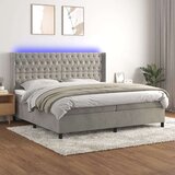  Box spring s madracem LED svjetlosivi 200x200 cm baršun Cijene
