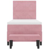 Box Postelja z vzmetnico z vzmetnico Roza 100 x 200 cm Žamet, (5000128470) | Shoptok.si