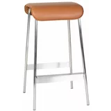 Hübsch Konjak smeđe/u srebrnoj boji barske stolice u setu 2 kom od umjetne kože (visine sjedala 75 cm) Avenue –