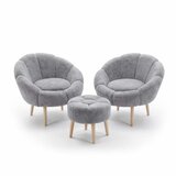Atelier Del Sofa Set stolica i taburea, 3 dijela, siva Slike