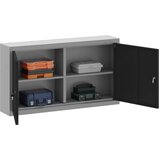 vidaXL Ormar za alate Sivi, Crni Hladno valjani čelik 100 x 20 x 55 cm | shoptok.hr