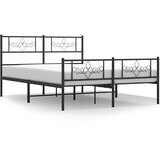  Metalni okvir kreveta uzglavlje i podnožje crni 150x200 cm | shoptok.hr