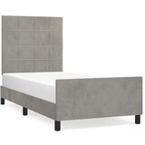  Posteljni okvir z vzglavjem svetlo siv 90x200 cm žamet, (20788294) | Shoptok.si