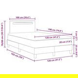  Konstrukcija kreveta s madracem s madracem Bijelo 120 x 190 cm | shoptok.hr
