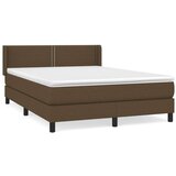  Box spring postelja z vzmetnico temno rjava 140x200 cm blago, (20791460) | Shoptok.si