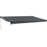 Tenda na uvlačenje antracit 5 x 3 m od tkanine i aluminija | shoptok.hr