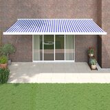 vidaXL Zložljiva tenda modra in bela 5x3 m blago in aluminij Cene