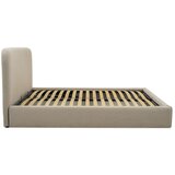 Scandic Bež oblazinjena zakonska postelja s prostorom za shranjevanje z letvenim dnom 160x200 cm Sea – | Shoptok.si