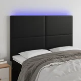 Led uzglavlje crno 144x5x118/128 cm od umjetna koža