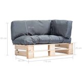  Sofa od paleta od borovine sa sivim jastucima | shoptok.hr