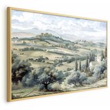  Plakat - Landscape with Sunny Green Fields 60x40 Zlatni okvir | shoptok.hr