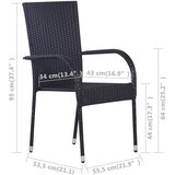 5-dijelni vrtni blagovaonski set crni | shoptok.hr