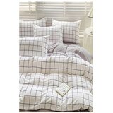 Mila Home Bela/siva 3-delna enojna podaljšana posteljnina iz renforce bombaža z rjuho 160x220 cm Checkered – Cene