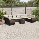 vidaXL 11-dijelni set vrtnih sofa od poliratana s jastucima smeđi | shoptok.hr