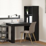vidaXL Stol s policom s pohranom Crni hrast 122 x 67 x 145 cm | shoptok.hr