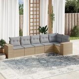 Maison Chic Seti vrtnega pohištva - Vrtna garnitura - Vrtni pohištvo set 6-delna z blazinami bež poli ratan, (21804089) | Shoptok.si