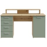 Modern Living Pisalna Miza Net, Žajbljevo Zelena, Barva Hrasta | Shoptok.si