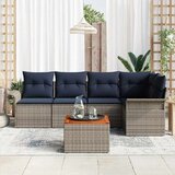  Vrtna sedežna garnitura z blazino 6 pcs Siva in mornarsko modra, (5000020822) | Shoptok.si