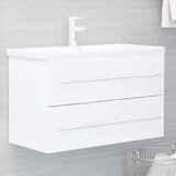  Ormarić s ugrađenim umivaonikom bijeli od iverice Bijela 80 x 38.5 x 48 cm | Shoptok.si