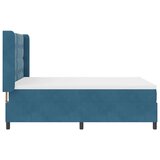 Box spring krevet s LED trakama Plava 160 x 200 cm Baršun - Tamno plava 160 x 200 cm Prošiveno gumbima | shoptok.hr