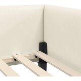  Kutni okvir kreveta s uzglavljem Krema 90 cm x 190 cm Baršun | shoptok.hr