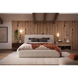 MID.YOU OBLAZINJENA POSTELJA 160 cm x 200 cm , les, tekstil, leseni material bež | Shoptok.si
