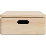  kutija s poklopcem i ručkama 40x30x13 cm puno drvo bor | shoptok.hr