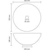 vidaXL Razkošen umivalnik okrogel mat svetlo siv 32,5x14 cm keramičen | Shoptok.si