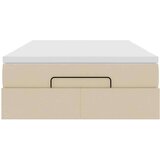 vidaXL Otomanski posteljni okvir z vzmetnico krem 120x190 cm blago, (21611927) | Shoptok.si