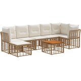  Zunanja garnitura za sedenje 8 pcs Naravna in krem bela, (5000272030) | Shoptok.si