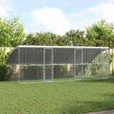 vidaXL Kletka za piščance srebrna 600 x 200 x 198.5 cm Cinkana jeklena Cene