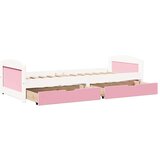 vidaXL Dnevni krevet s 2 ladice bez madraca IRUN bijelo&roza 90x200 cm | shoptok.hr